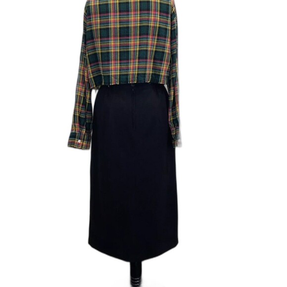 SAG HARBOR Vintage 100% Pure Wool Black Straight Pencil Skirt Size 14 - Picture 2 of 10